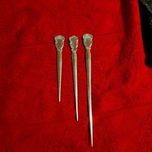 Set of 3 Sterling Silver Antique letter openers.